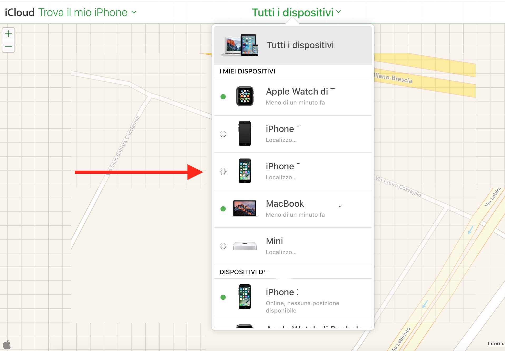 rimozione dispositivo icloud vorticeblu 3