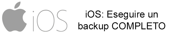 iOS: Eseguire un backup iPhone iPad iPod COMPLETO e codificato sul proprio computer!