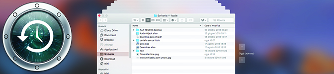 Backup dei file personali con TimeMachine su Mac.