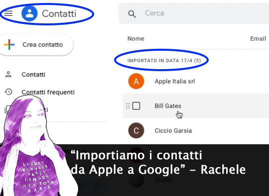 Come importare i contatti da Apple su Google contatti