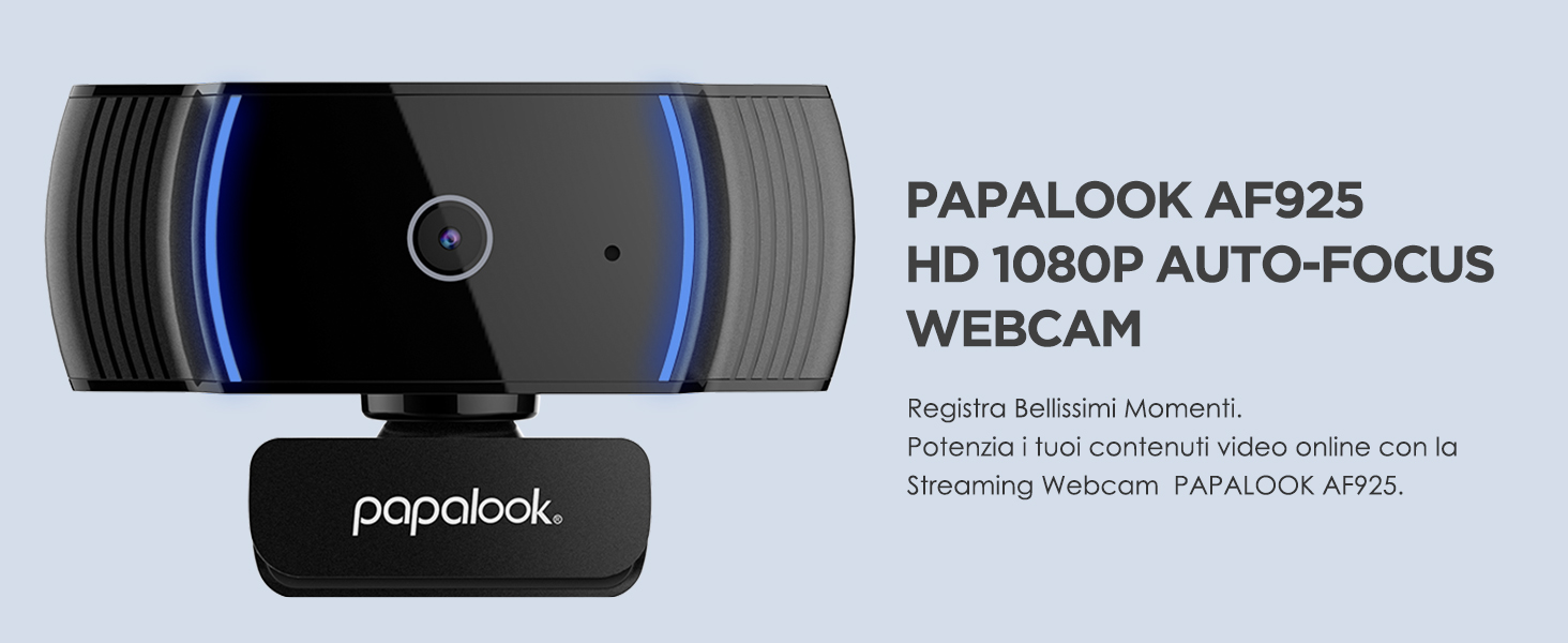 Papalook AF925 – Webcam FullHD 1080p con Autofocuse