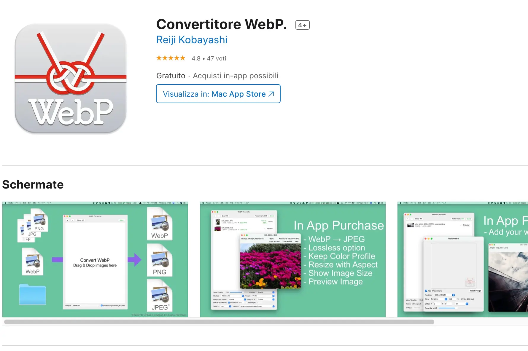 Mac: Convertire immagini in WebP